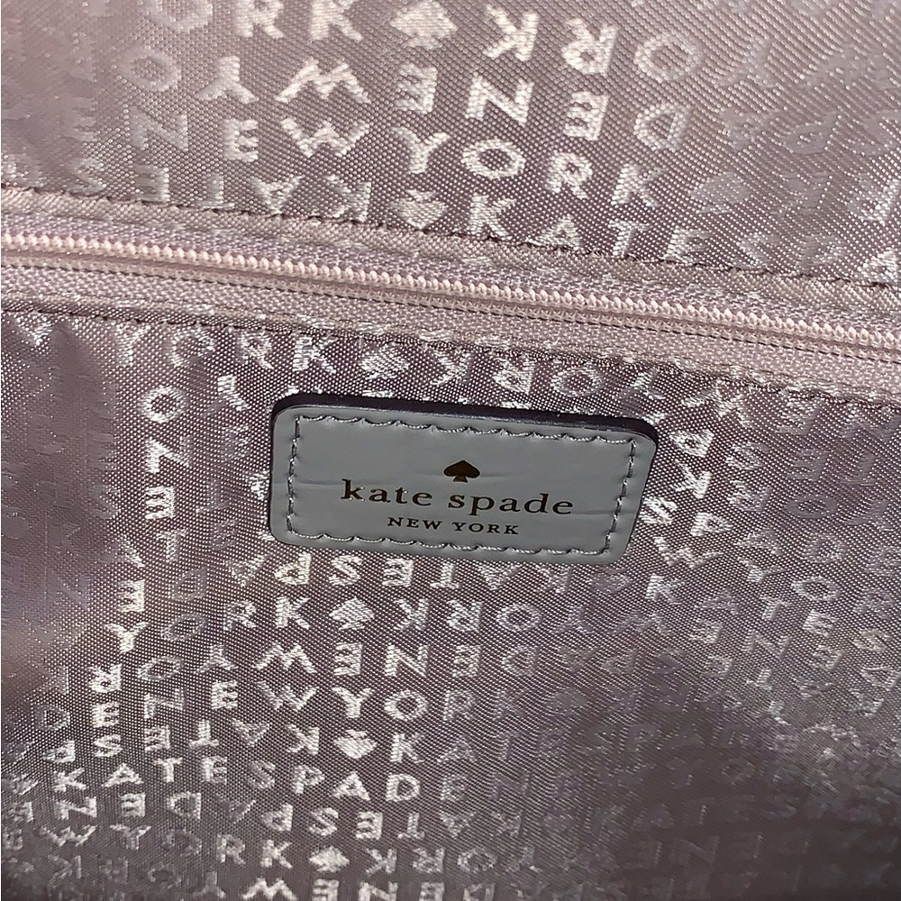 Kate Spade Light Gray Croc-Embossed Satchel Knightsbridge Constantine - Picture 7 of 10